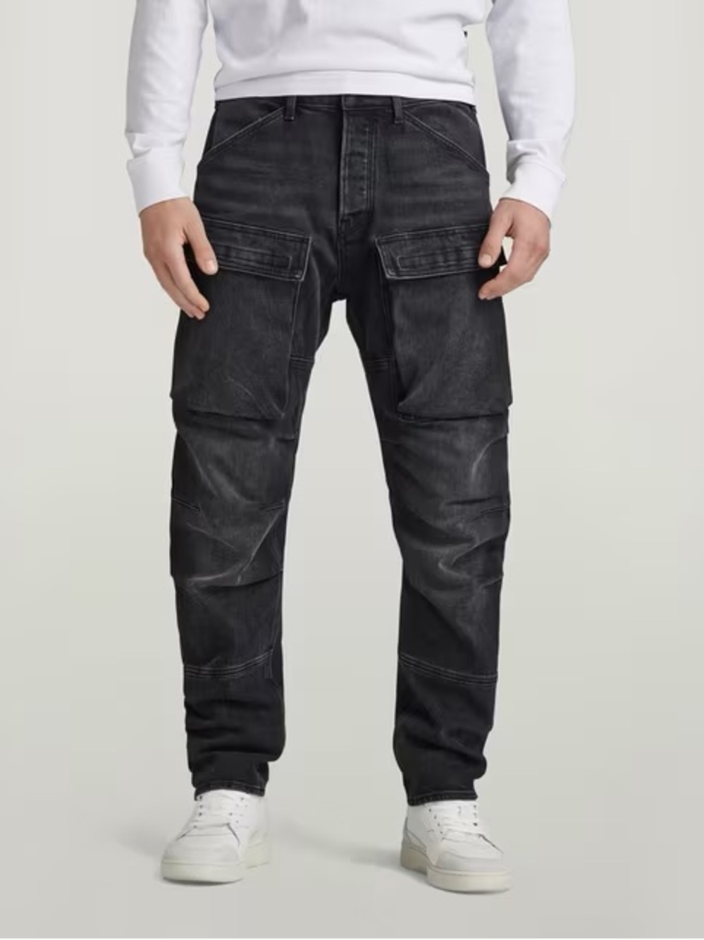 G Star 3D Straight Tapered Denim Cargo Pants
